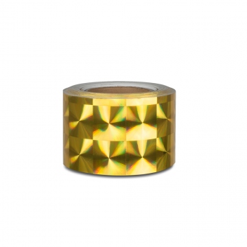Selbstklebender Hologrammstreifen 100 mm, MOTIV MOTIV Quadrate Gold