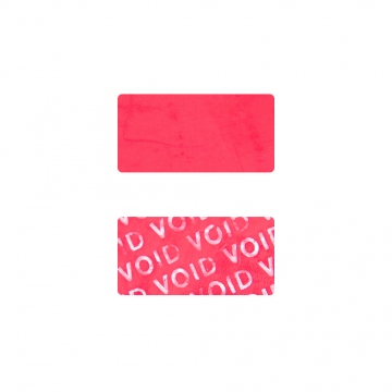 Unresidualer rechteckiger VOID Aufkleber für Handykameras 20x10mm rot mit einer rosaroten Oberfläche