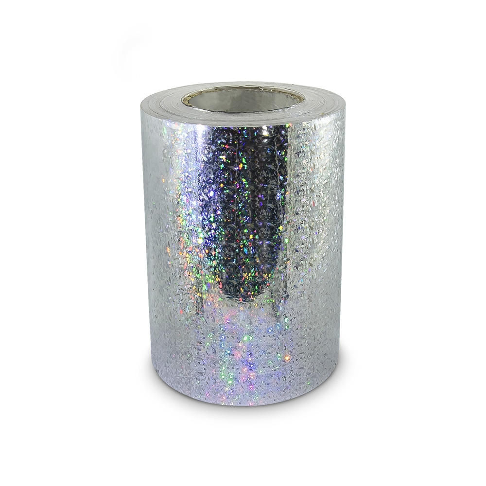Universale selbstklebende Hologrammfolie – meterweise MOTIV 9 Scherben und  Ringe - Breite 20cm Silbern