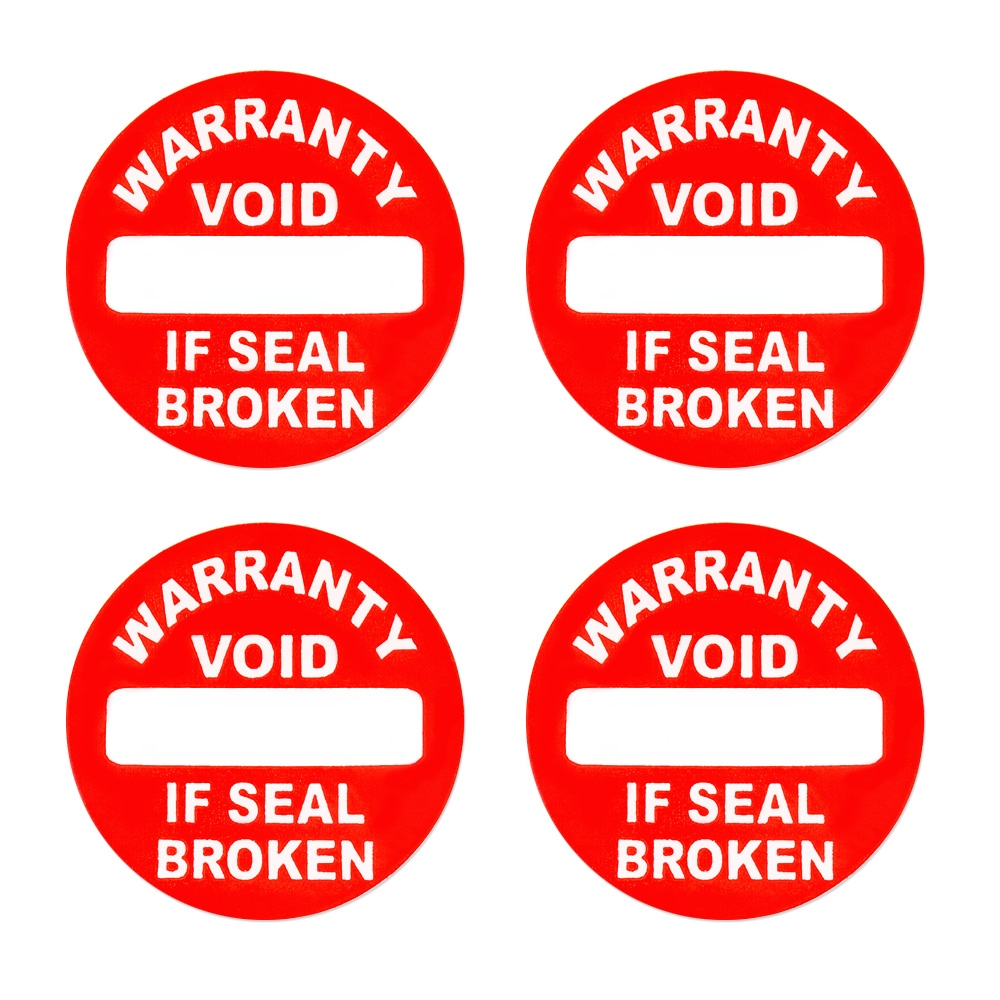 Vinylgarantieaufkleber Waranty VOID if seal broken – rot d8mm
