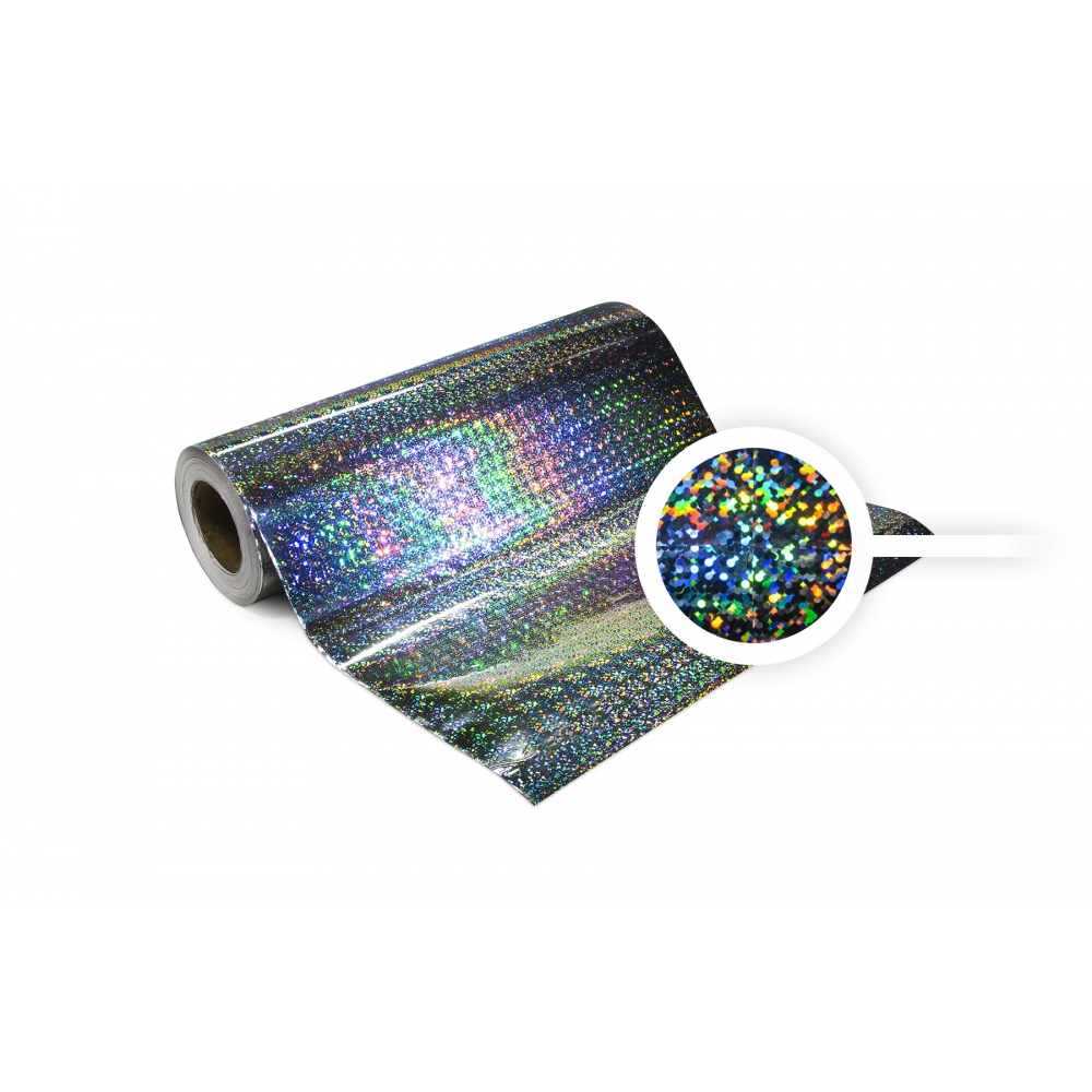 Universale selbstklebende Hologrammfolie - meterweise silbern Ringe
