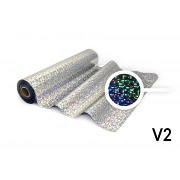 Folie für Hot Stamping - V2 Hologrammfolie, silbern, Muster von den großen regelmäßig eingeordneten Ellipsen