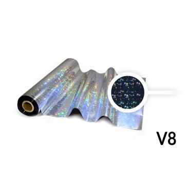 Folie für Hot Stamping - V8 Hologrammfolie, silbern, Muster des Sterns