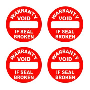 Vinylgarantieaufkleber Waranty VOID if seal broken – rot d12mm
