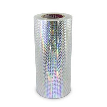 Eine universale Hologramhaftfolie für die Meter MOTIV 1 Vierecken - breite 30cm Silbern