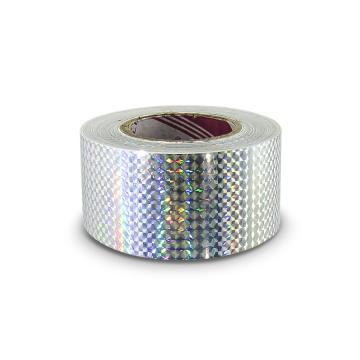 Selbstklebender  Hologrammstreifen 50mm, Motiv – silberne Vierecken
