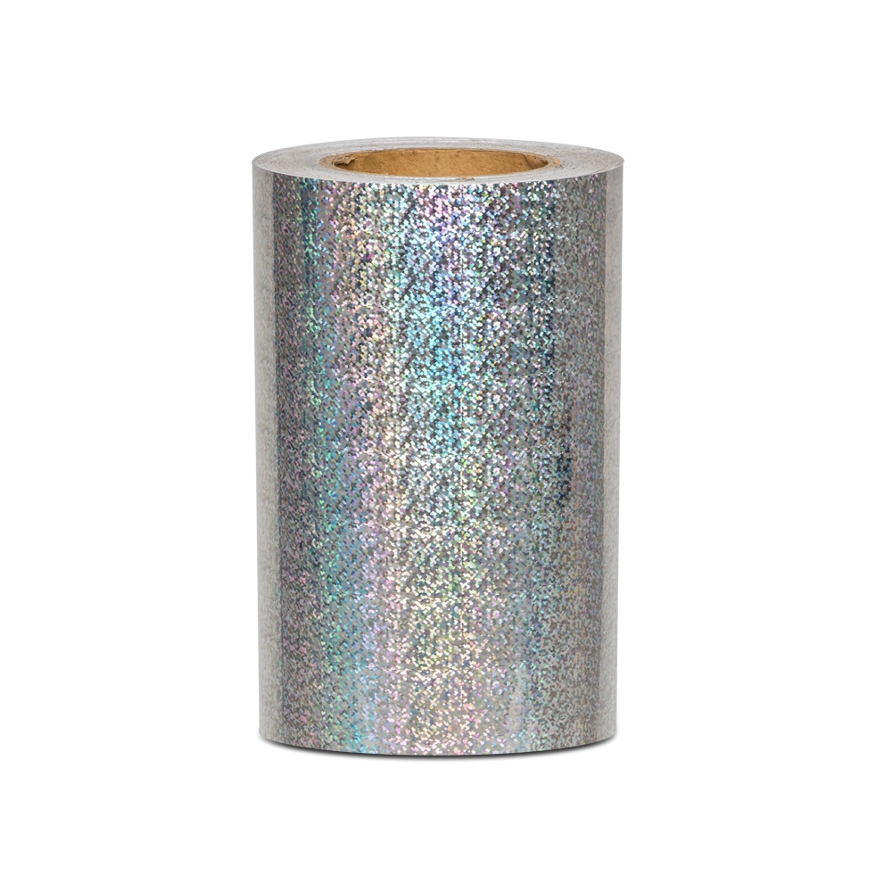 Universale selbstklebende Hologrammfolie - meterweise silbern Ringe 20cm