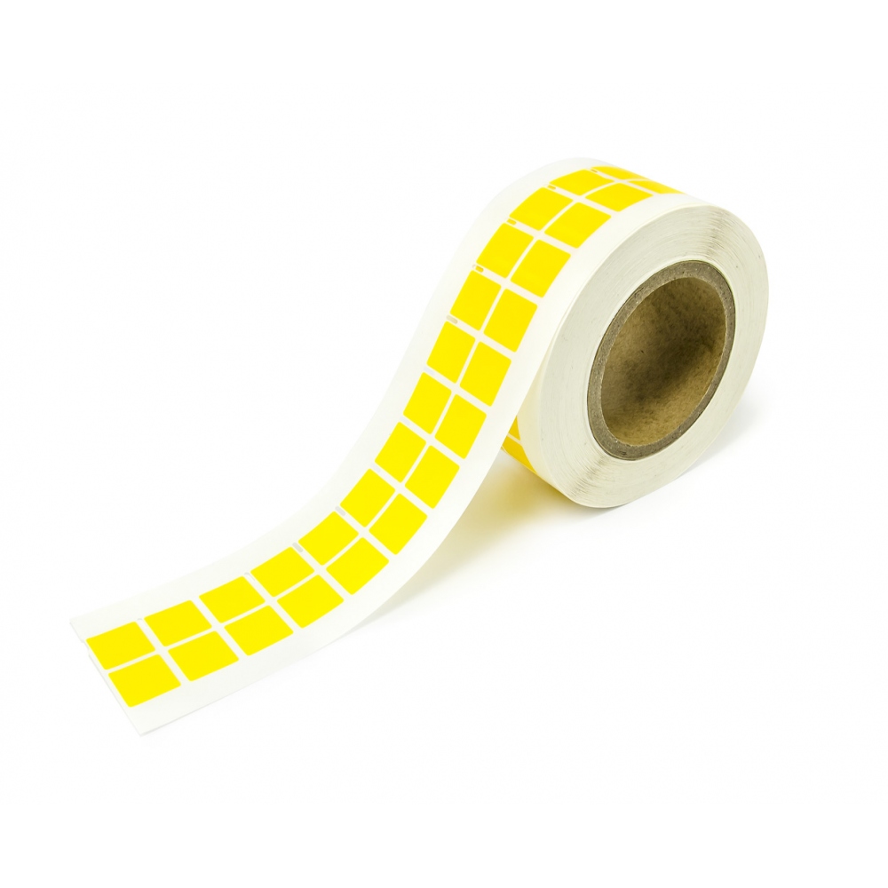 Unresidualer gelber viereckiger VOID Aufkleber mit der hohen Kohärenz 20x20mm