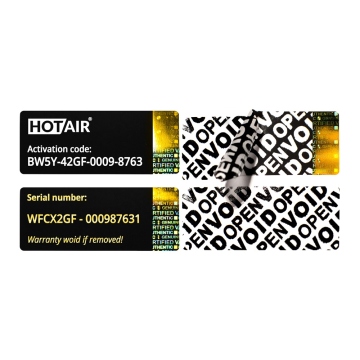 Lizenz(serien)kennzeichen VOID schwarz mit einem goldenen Hologramm 50x20mm