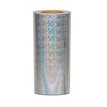 Universale selbstklebende Hologrammfolie - meterweise silbern Ringe 30cm