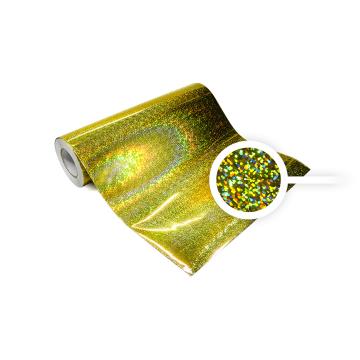 Universale selbstklebende Hologrammfolie - meterweise Ringe golden