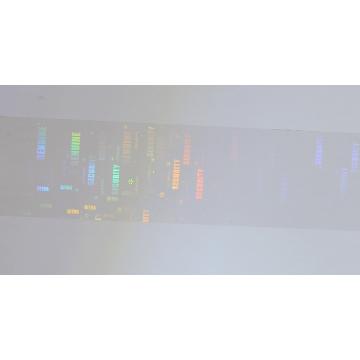 Transparentes Siegelfilm mit dem verdeckten Hologramm Zettel 40x17 mm