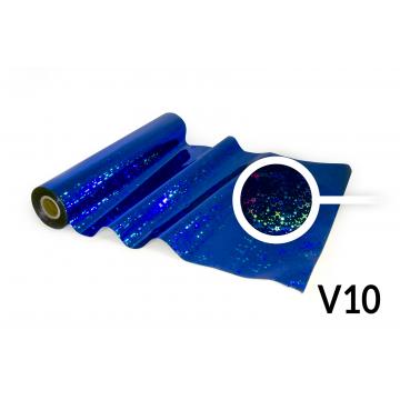 Folie für Hot Stamping - V10 Hologrammfolie, blau, Muster des Sterns