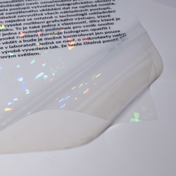 Selbstklebende transparente holografische Folie A4 für Druck und Aufkleber - Motiv Scherbe