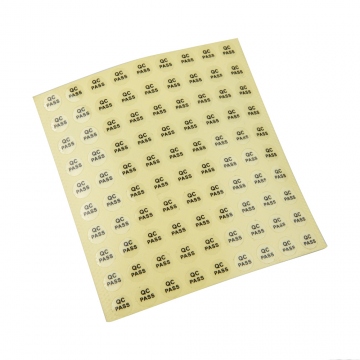 QC PASS transparente Vinylhaftetikette 7 mm