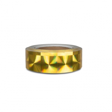 Selbstklebender Hologrammstreifen 50mm, MOTIV Quadrate Gold
