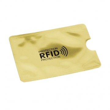 Goldenes Sicherheitsetui für die kontaktlose Karte, das das RFID und NFC Signal blockiert