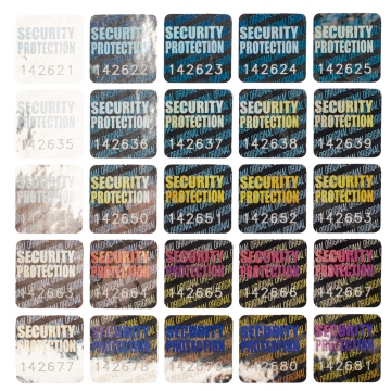 Kleines numeriertes Quadrathologramm 