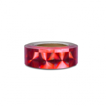 Selbstklebender Hologrammstreifen 50mm, MOTIV Quadrate rot