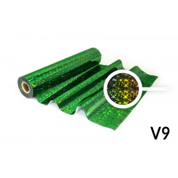 Folie für Hot Stamping - V9 Hologrammfolie, grün, Muster des Sterns