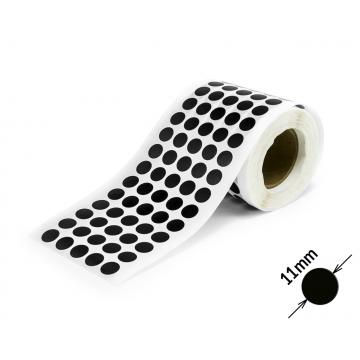 Schwarze Rundpapieraufkleber mit Plastlaminat 11mm